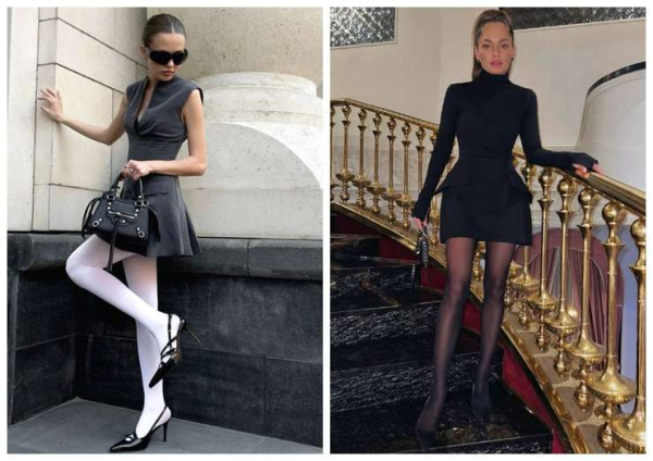 Капроновые колготки: учимся сочетать с одеждой и обувью Капроновые колготки: учимся сочетать с одеждой и обувью