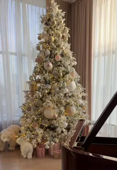 Юлия Высоцкая, Ксения Бородина, Анастасия Решетова, Милош Бикович, Ида Галич: как звёзды украсили дома к Новому году