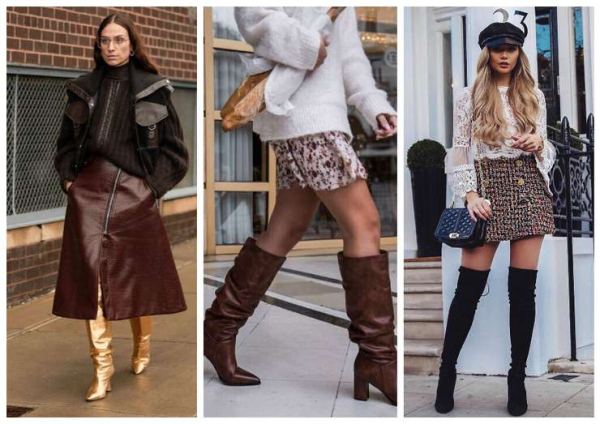 Длинные сапоги: с чем их носить и как сочетать Длинные сапоги: с чем их носить и как сочетать
